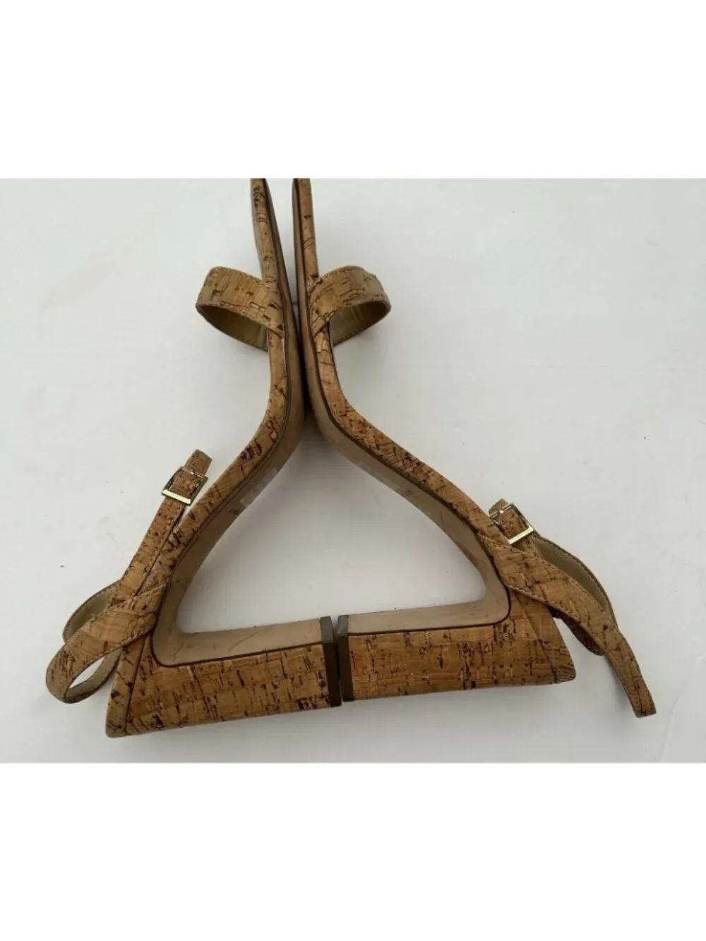 Ann Taylor Cork Ankle-Strap Block Heel Sandals Womens Size 9 Work Party Shoes